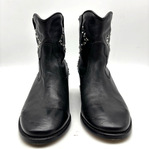 Isabel Marant Cluster Crisi Black Leather Studded Pull On Ankle Boots 6.5 37 - Picture 6 of 16